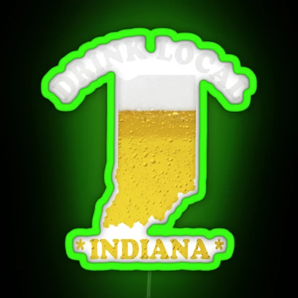 INDIANA Beer Map Led Drink Local Brewmaster RGB Neon Sign