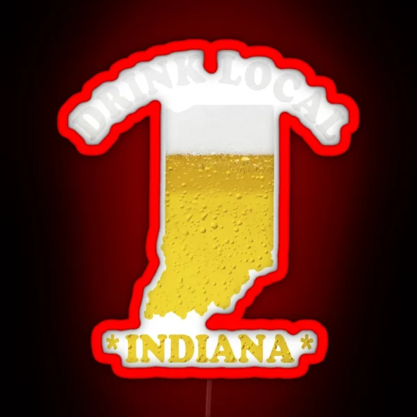 INDIANA Beer Map Led Drink Local Brewmaster RGB Neon Sign