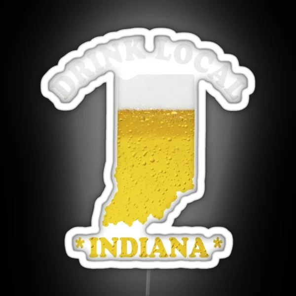 INDIANA Beer Map Led Drink Local Brewmaster RGB Neon Sign