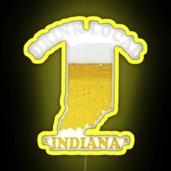 INDIANA Beer Map Led Drink Local Brewmaster RGB Neon Sign