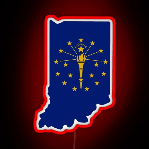 Indiana State Flag RGB Neon Sign