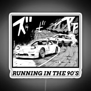 Initial D Manga Running In The 90 S AE86 Vs RX7 RGB Neon Sign