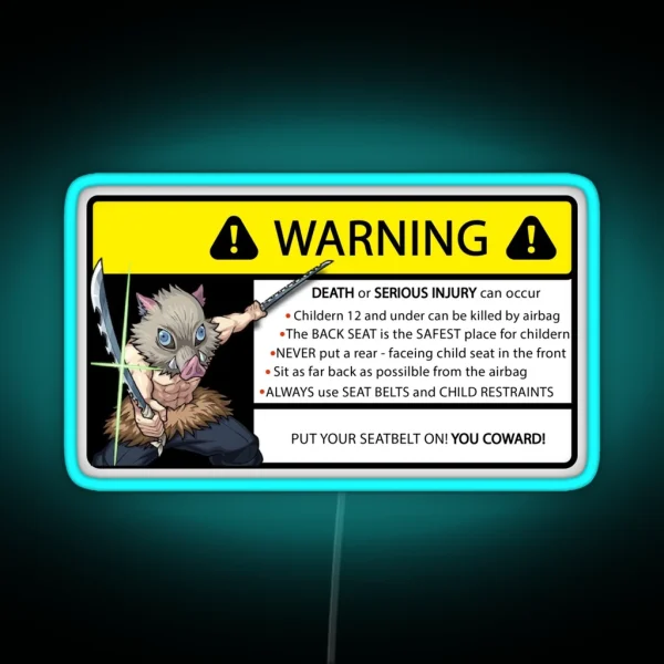 Inosuke Warning Led RGB Neon Sign