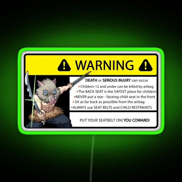 Inosuke Warning Led RGB Neon Sign