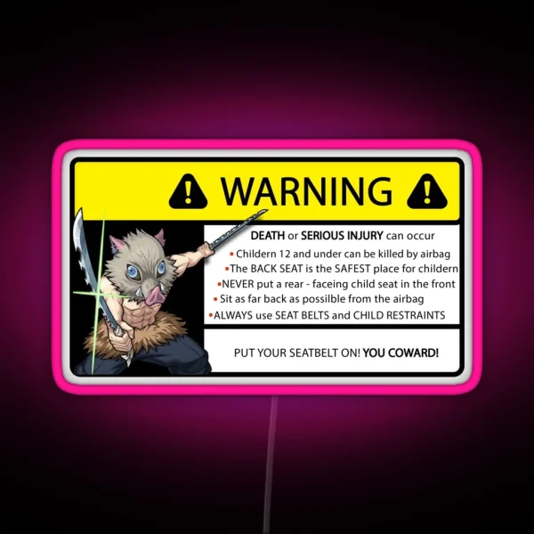 Inosuke Warning Led RGB Neon Sign