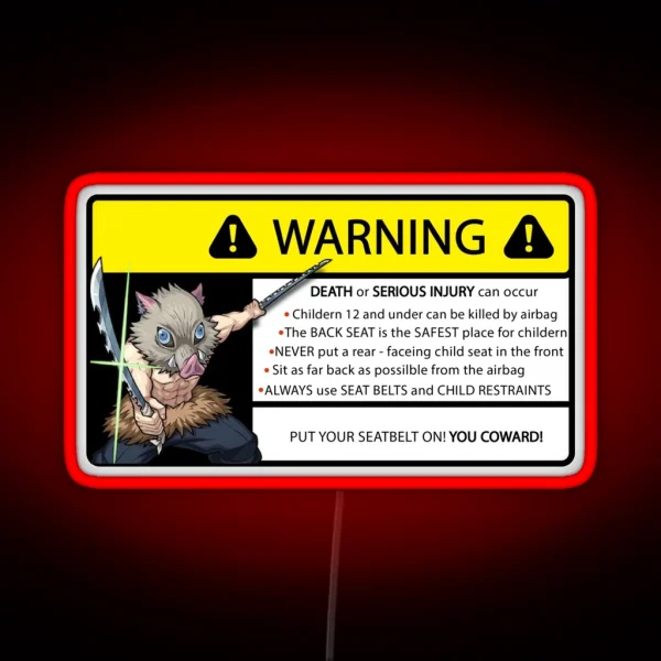 Inosuke Warning Led RGB Neon Sign