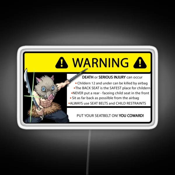 Inosuke Warning Led RGB Neon Sign