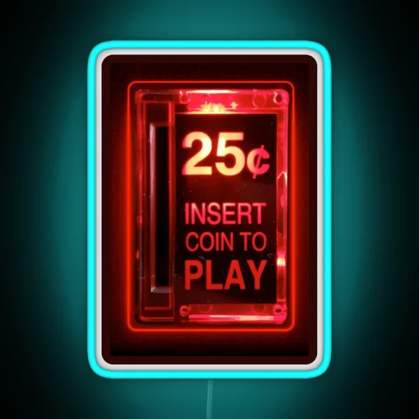 Insert Coin Retro Arcade RGB Neon Sign