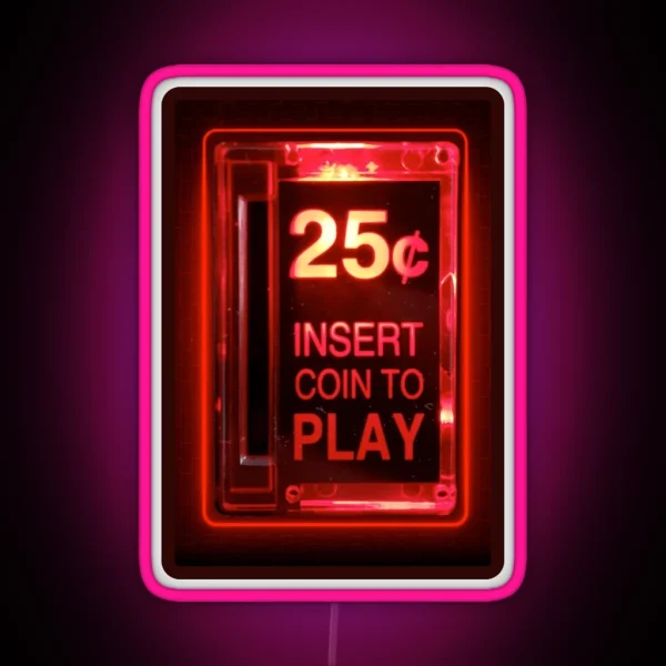 Insert Coin Retro Arcade RGB Neon Sign