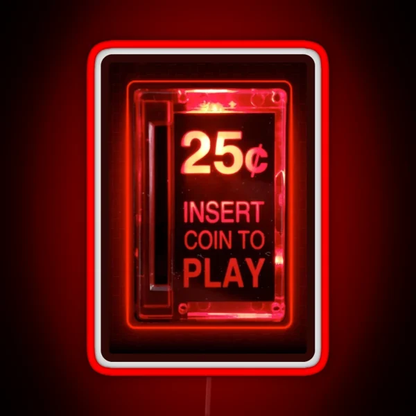 Insert Coin Retro Arcade RGB Neon Sign