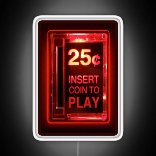 Insert Coin Retro Arcade RGB Neon Sign
