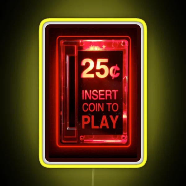 Insert Coin Retro Arcade RGB Neon Sign