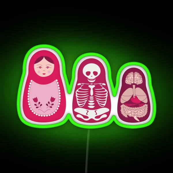 Inside Out Russian Matryoshka Dolls RGB Neon Sign