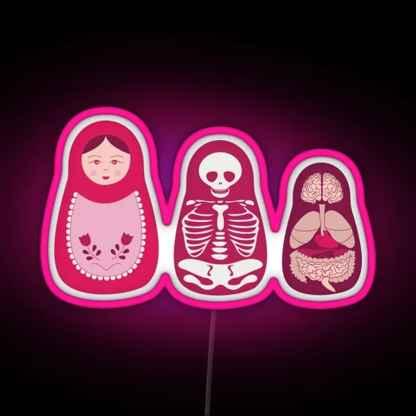 Inside Out Russian Matryoshka Dolls RGB Neon Sign