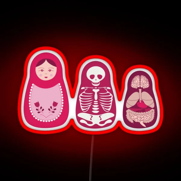 Inside Out Russian Matryoshka Dolls RGB Neon Sign