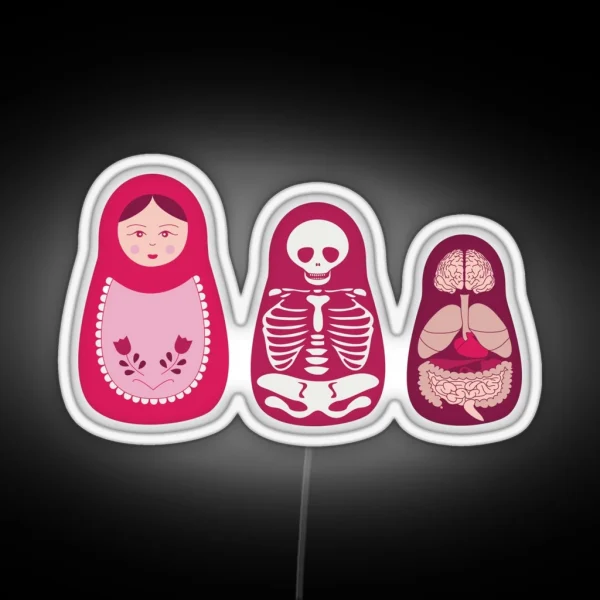 Inside Out Russian Matryoshka Dolls RGB Neon Sign