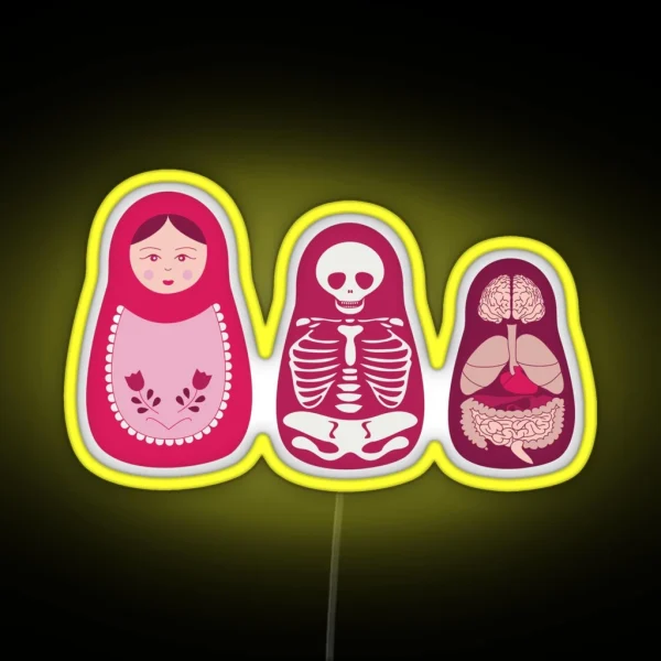 Inside Out Russian Matryoshka Dolls RGB Neon Sign