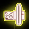 Dynamic interlinked RGB neon sign with customizable color illumination options.