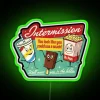 Vibrant intermission neon sign adds modern pop art lighting ambiance