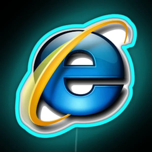 Internet Explorer Logo RGB Neon Sign