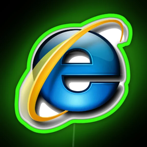 Internet Explorer Logo RGB Neon Sign
