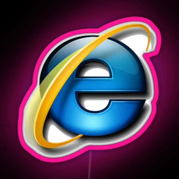 Internet Explorer Logo RGB Neon Sign