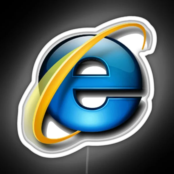 Internet Explorer Logo RGB Neon Sign