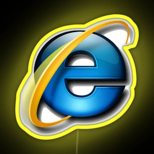 Internet Explorer Logo RGB Neon Sign