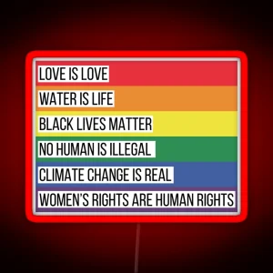 Intersectionality Rainbow Advocacy Flag RGB Neon Sign