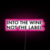 RGB illuminated glass bottle decor with humorous wine label phrase