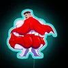 Glowing neon symbol of unstoppable strength and unapologetic confidence