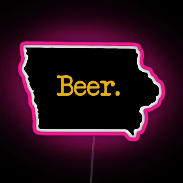 Iowa Beer IA RGB Neon Sign