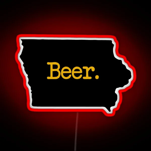 Iowa Beer IA RGB Neon Sign