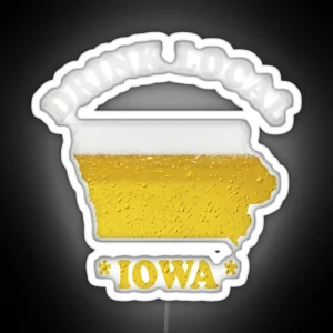 IOWA Beer Map Led Drink Local Brewmaster Gift RGB Neon Sign