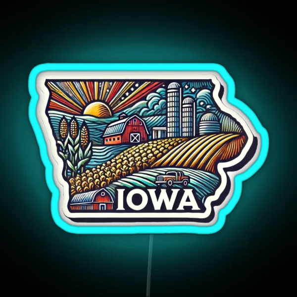 Iowa RGB Neon Sign