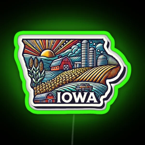 Iowa RGB Neon Sign