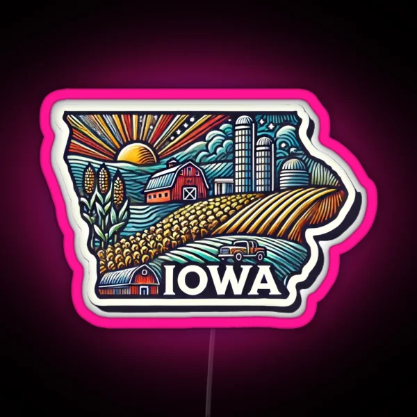 Iowa RGB Neon Sign