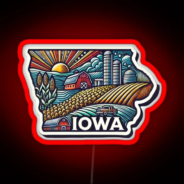 Iowa RGB Neon Sign