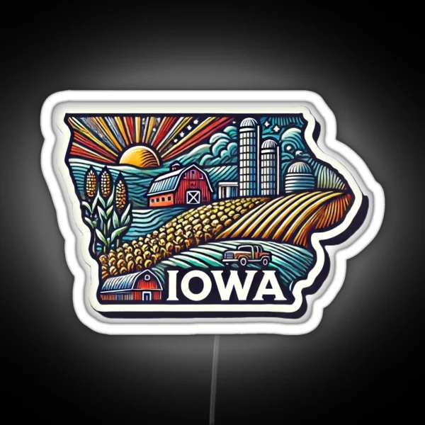 Iowa RGB Neon Sign