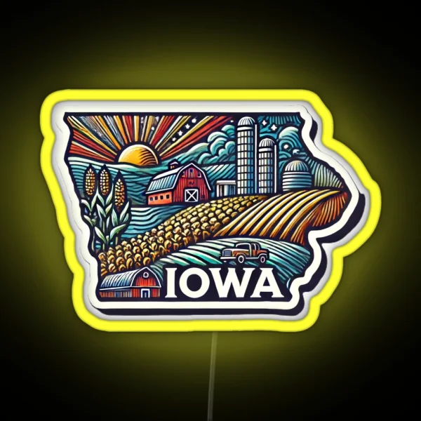 Iowa RGB Neon Sign