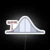 Neon Sign Illustrating Intelligence Quotient Bell Curve with Colorful Markings