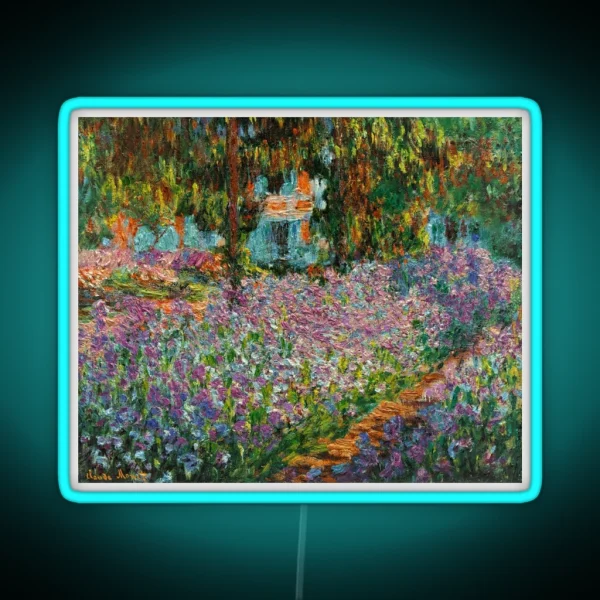 Irises In Monet S Garden At Giverny RGB Neon Sign