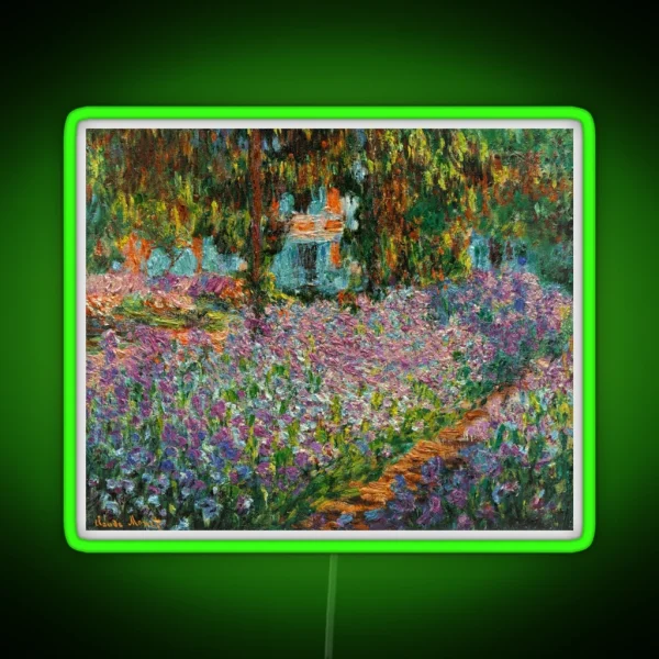 Irises In Monet S Garden At Giverny RGB Neon Sign