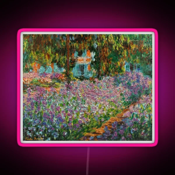 Irises In Monet S Garden At Giverny RGB Neon Sign