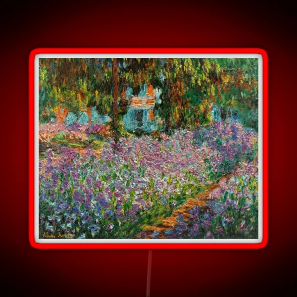Irises In Monet S Garden At Giverny RGB Neon Sign