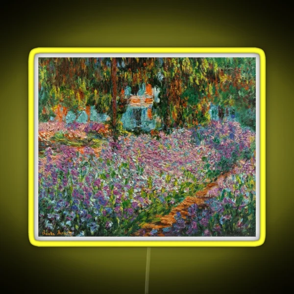 Irises In Monet S Garden At Giverny RGB Neon Sign