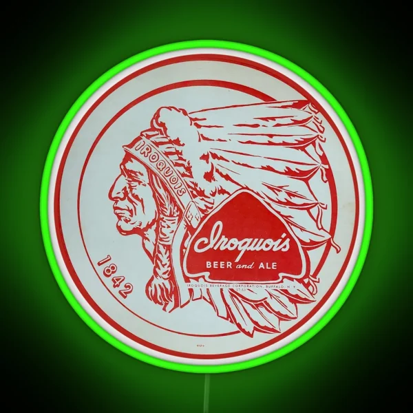 Iroquois Beer Vintage Beer Label 1842 RGB Neon Sign