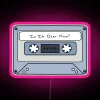 Retro cassette-inspired rgb led neon sign for nostalgic decor spaces.
