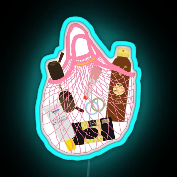 Island Girl Beach Bag RGB Neon Sign