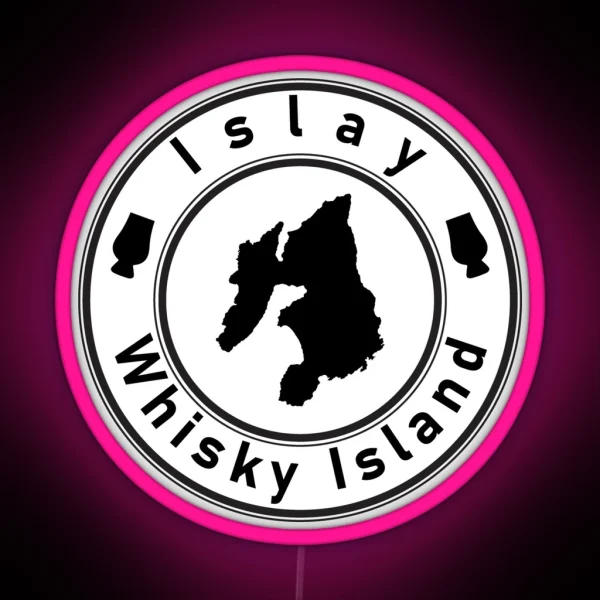 Islay Whisky Island Round RGB Neon Sign